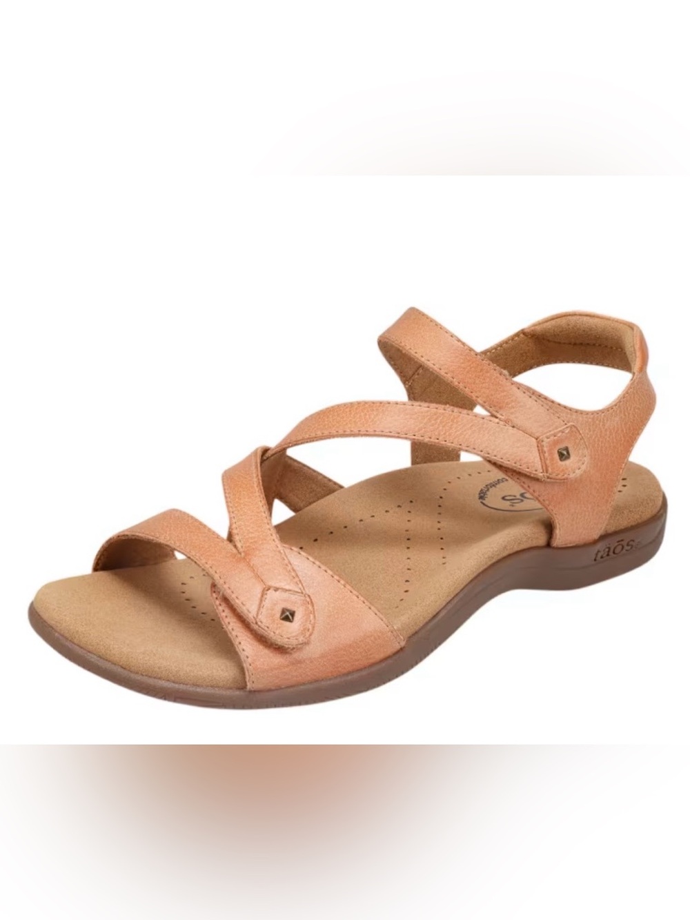 NWT Taos Big Time Sandals Leather Strappy Comfort Sandals Boho Hook & Loop Sz 7W